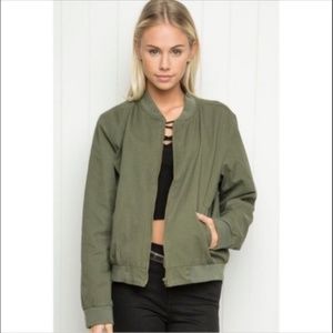 Brandy Melville Olive green bomber jacket